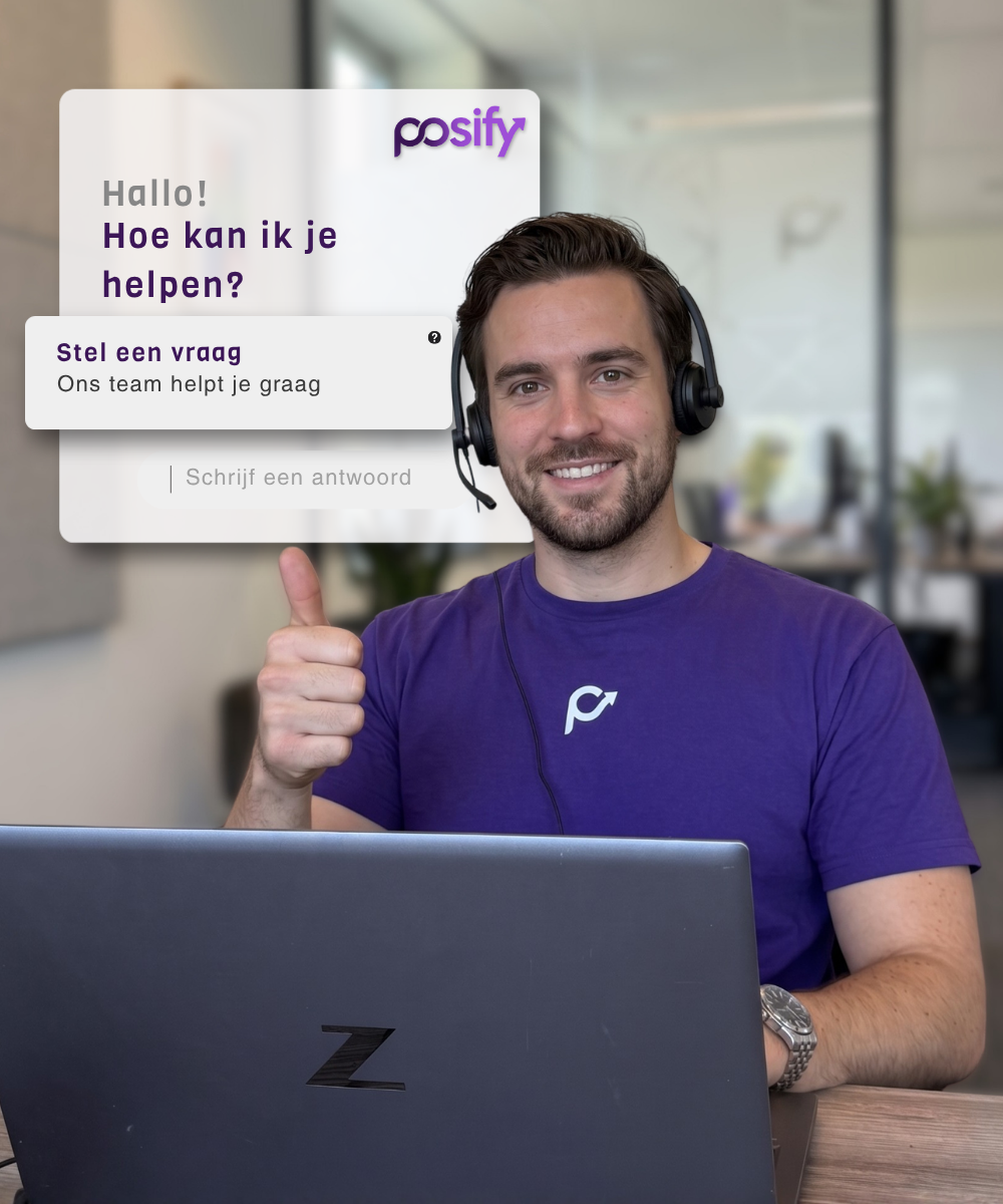 POSIFY-supportmedewerker helpt klanten met hun kassasysteem